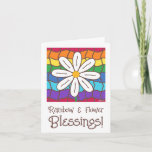 Simple Rainbow Daisy Flower Thinking Of You Card