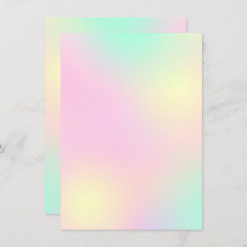 SImple rainbow gradient pastel holographic  Invitation