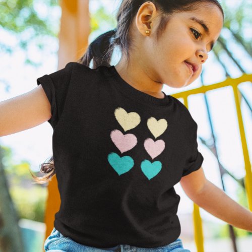 Simple Rainbow Hearts Girls  T_Shirt