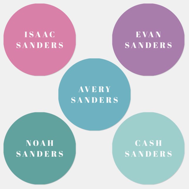 Simple Rainbow Waterproof Clothing Name Labels (Group)