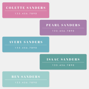 Simple Rainbow Waterproof Name Labels