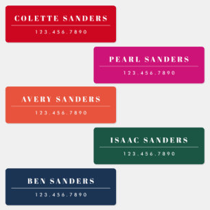 Simple Rainbow Waterproof Name Labels