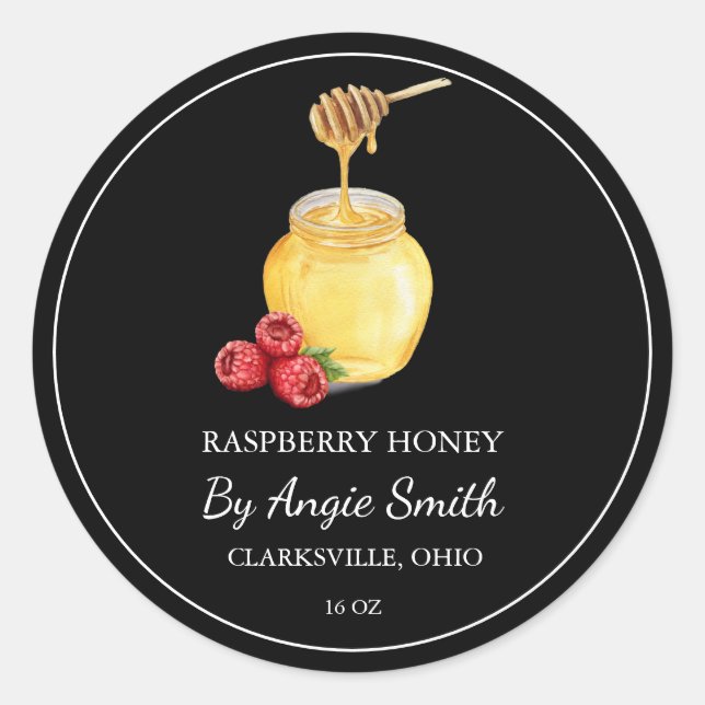 Simple Raspberry Infused Honey Label (Front)