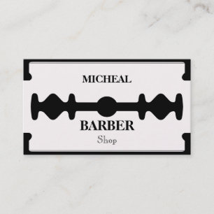 Simple Razor Blade Barber Business Card