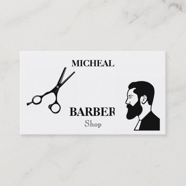 Simple Razor Gold Blade Barber Business Card (Front)