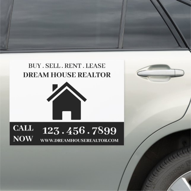Simple Real Estate Agent Broker Marketing   Car Magnet (In Situ)