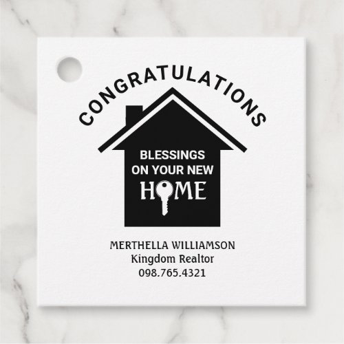 Simple Real Estate Agent Realtor Favor Tags
