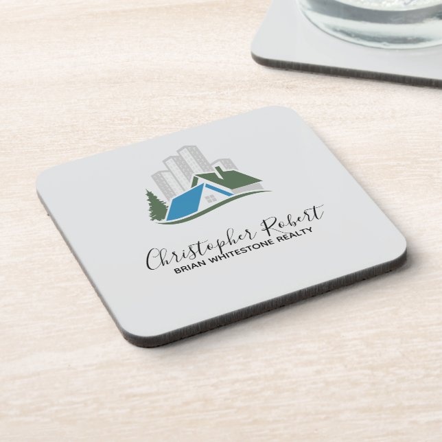 Simple Real Estate Beverage Coaster (Left Side)