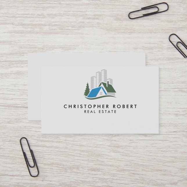 Simple Real Estate Business Card (Front/Back In Situ)