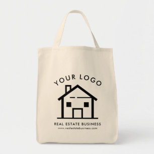 Simple Real Estate Business Logo Custom Employees Tote Bag