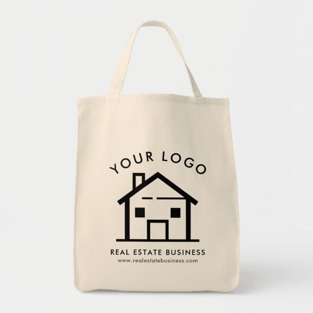 Simple Real Estate Business Logo Custom Employees Tote Bag (Front)