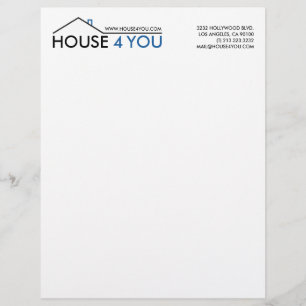 Simple Real Estate House Logo Letterhead