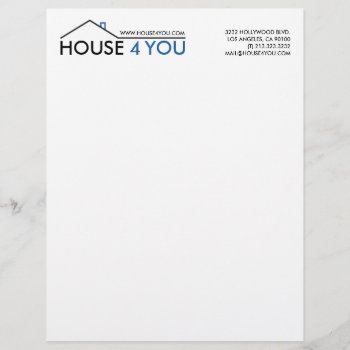 Simple Real Estate House Logo Letterhead by J32Teez at Zazzle