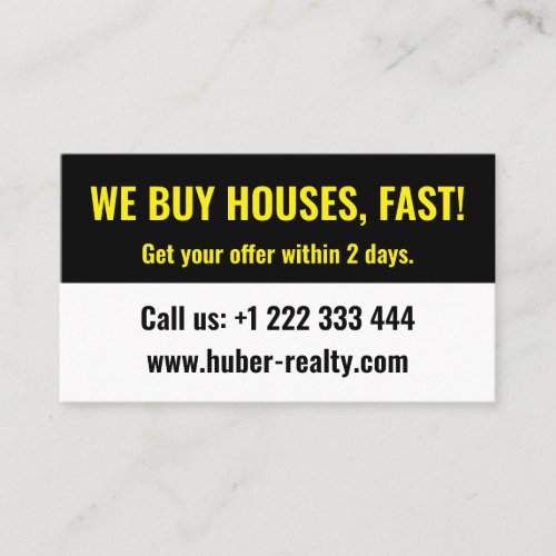 Simple Real Estate Investor Business Card