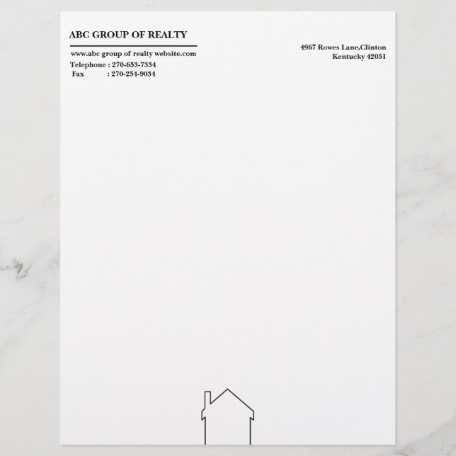 Simple Real Estate  Letterhead (Front)