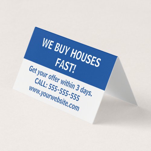 Simple Real Estate Marketing We Buy Houses Business Card