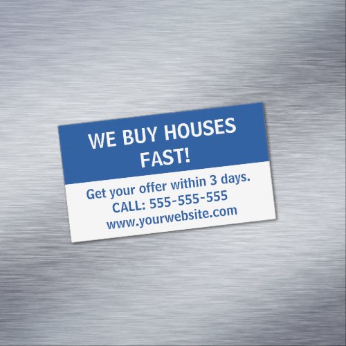 Simple Real Estate Marketing We Buy Houses Business Card Magnet