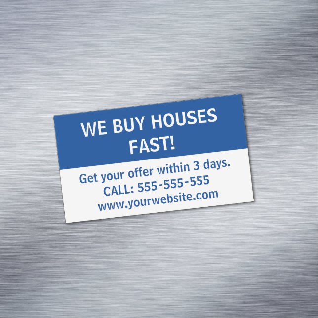 Simple Real Estate Marketing We Buy Houses Business Card Magnet (In Situ)