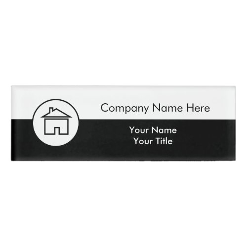 Simple Real Estate Office Staff Name Tag