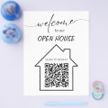 Simple Real Estate Open House Sign In QR Code Flyer | Zazzle