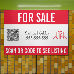 Simple Real Estate QR Code For Sale Listing Sign
