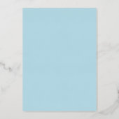 Simple Real Gold Pastel Blue Sweet 16 Birthday Foil Invitation (Back)