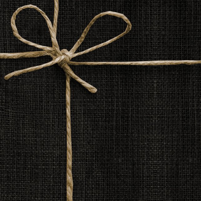 Simple Realistic Burlap Rustic Black Grey Charcoal Wrapping Paper (Creator Uploaded)