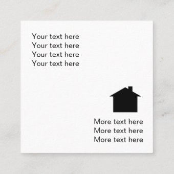 Simple Realtor House Symbol Design Square Business Card | Zazzle