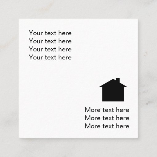 Simple Realtor House Symbol Design Square Business Card 