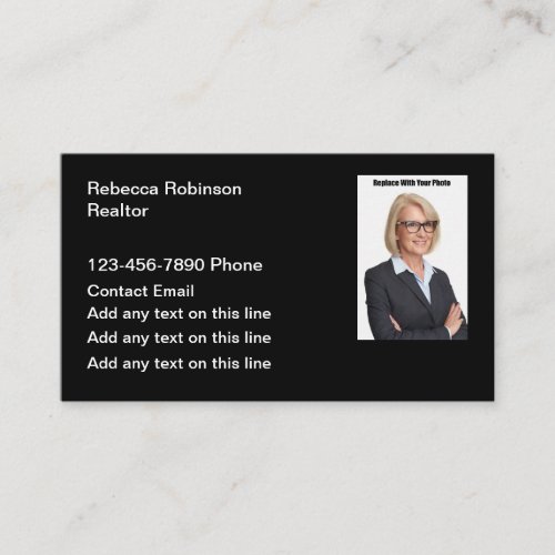 Simple Realtor Photo Business Cards