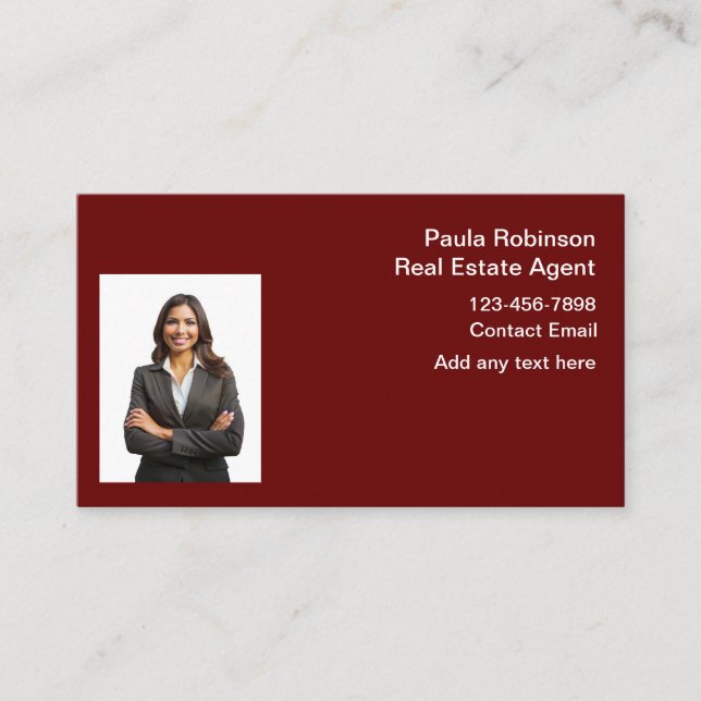 Simple Realtor Photo Business Cards Design (Front)