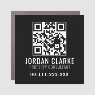 Simple Realtor QR Code Vehicle Marketing Design Car Magnet