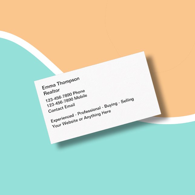 Simple Realtor Real Estate Theme Business Cards (Creator Uploaded)