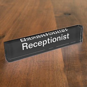 Simple Receptionist Desk Name Plate