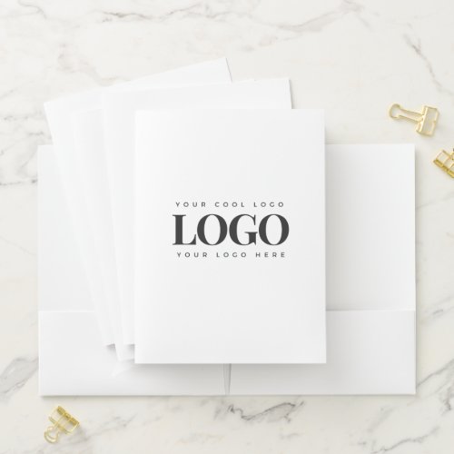 Simple Rectangle Business Logo Company Custom Pocket Folder