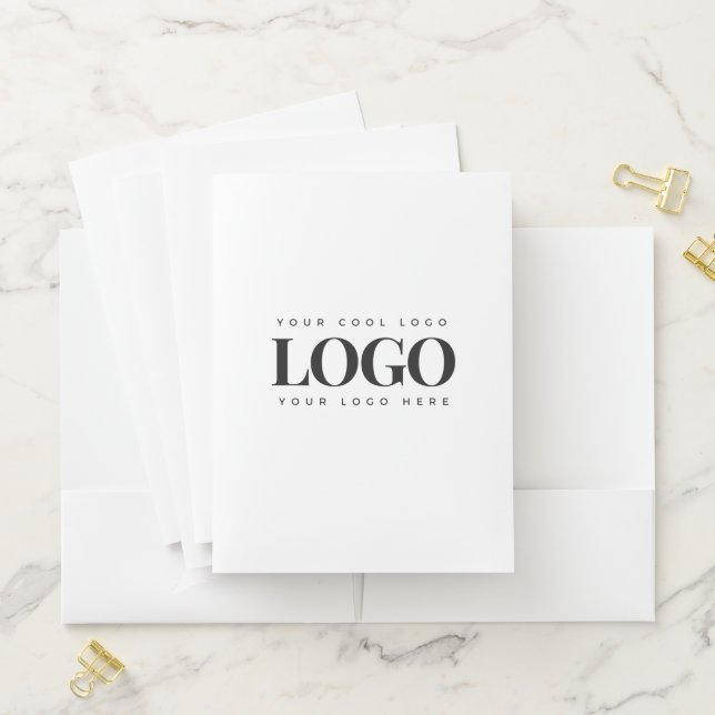 Simple Rectangle Business Logo Company Custom Pocket Folder (In Situ)