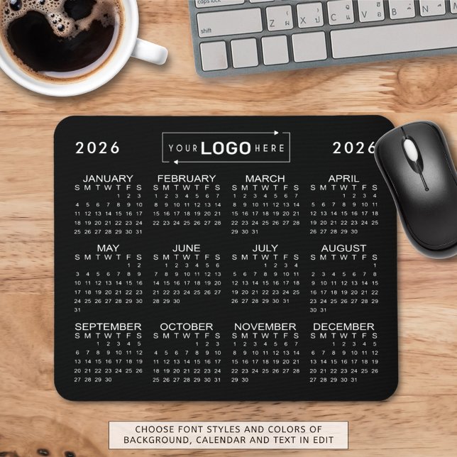 Simple Rectangle Logo 2026 Calendar Custom Colors Mouse Pad (Creator Uploaded)