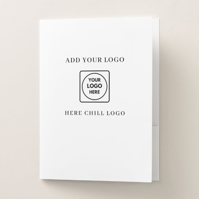 Simple Rectangle Logo Custom Pocket Binder Folder (Front)