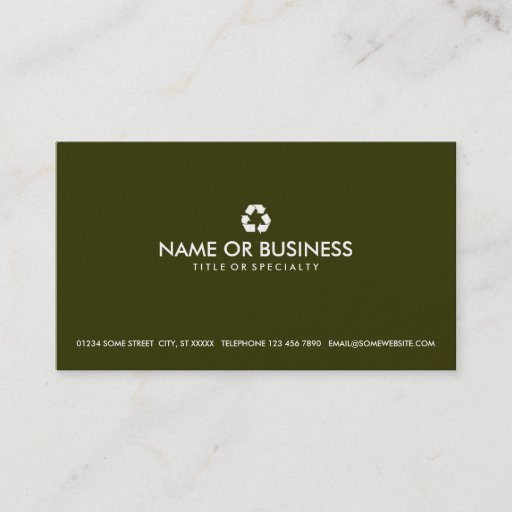 Customizable simple recycle business card template
