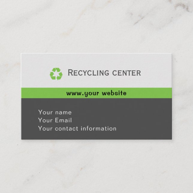 Simple Recycling logo custom business card (Front)