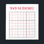 Simple Red 9x9 Sudoku Template Notepad<br><div class="desc">This sudoku template is great for learning logic and problem-solving skills while also having fun. For kids and adults who prefer solving sudoku puzzles on a piece of paper, you can now have personalized templates ready to use. Everything is fully customizable - text, background, and the 9x9 grid.</div>