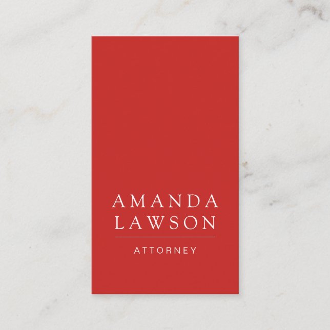 Simple Red and Black Business Card (Front)