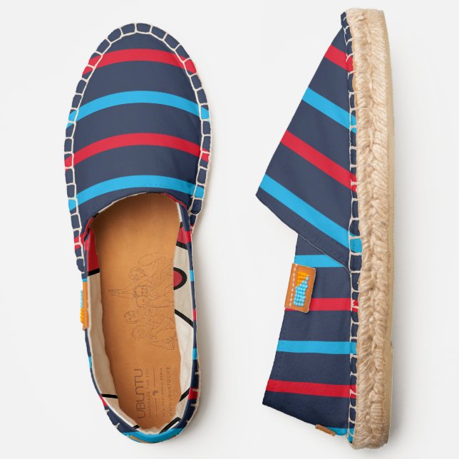 Simple red and blue stripes espadrilles (Side)