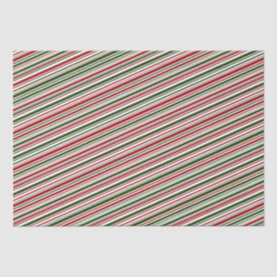 Simple Red and Green Stripes Christmas Tissue Paper