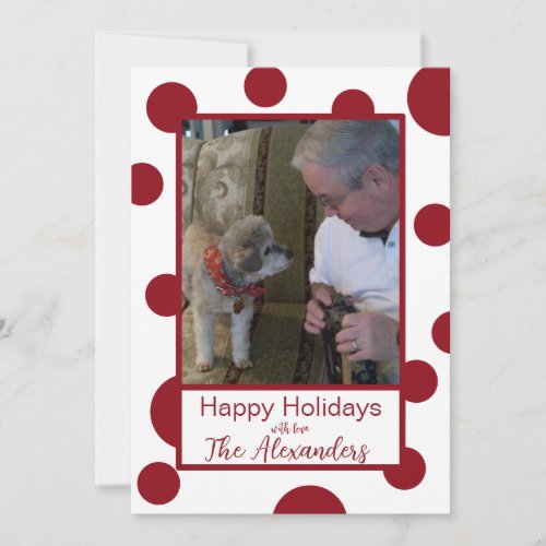 Simple Red and White Photo Holiday Card