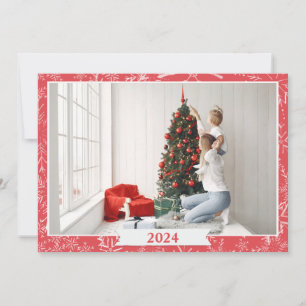 Simple Red and White Photo Note Card
