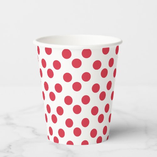 Simple Red and White Polka Dot Pattern Paper Cups