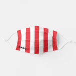 Simple Red and White Stripe Pattern Adult Cloth Face Mask