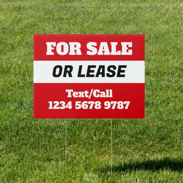 Simple red Apartment For Sale or Lease Realty Sign