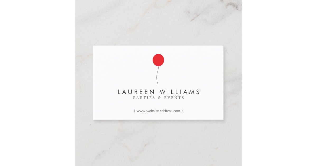 Simple Red Balloon Event Planner Party Planner Business Card Zazzle Com